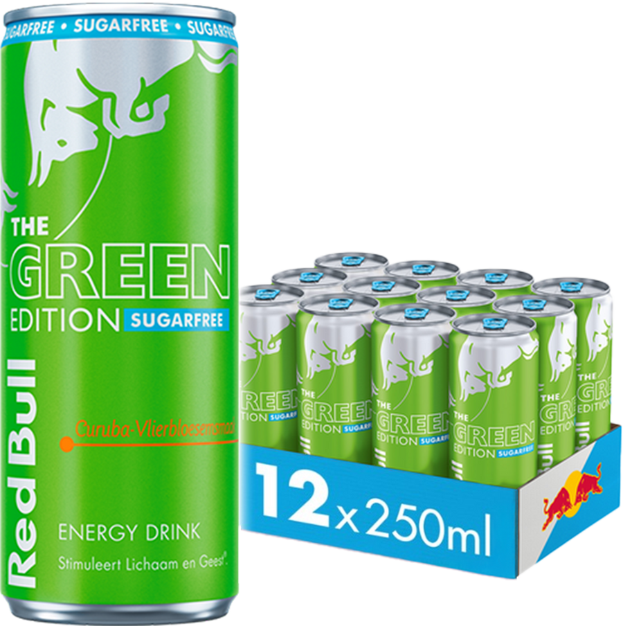 Red Bull Green Edition Sugarfree - Pack 12 x 250 ml
